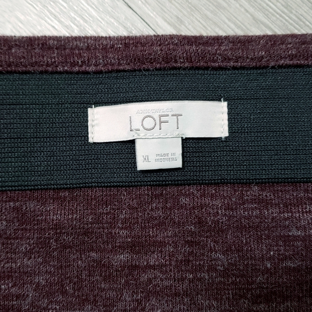FINAL $ DROP Ann Taylor LOFT purple elastic waist skirt stretch size XL office - Picture 4 of 5